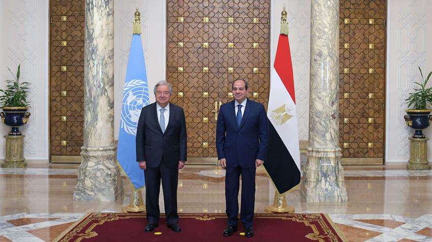 الرئيس عبد الفتاح السيسي يستقبل سكرتير عام الأمم المتحدة