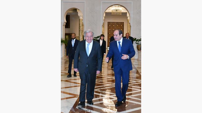 الرئيس عبد الفتاح السيسي يستقبل سكرتير عام الأمم المتحدة