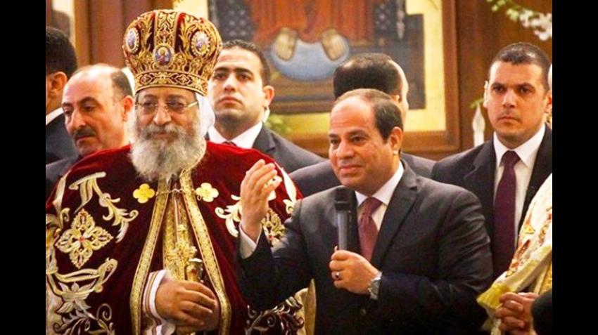حضور الرئيس لقداس عيد الميلاد بالكاتدرائية 06/01/2016