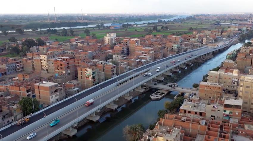 إنشاء كوبري صهرجت العلوي على طريق بنها – المنصورة