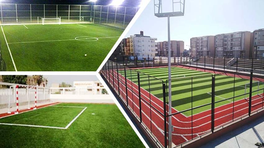 المرحلة الرابعة من تطوير الملاعب الخماسية والقانونية بمراكز الشباب على مستوى الجمهورية