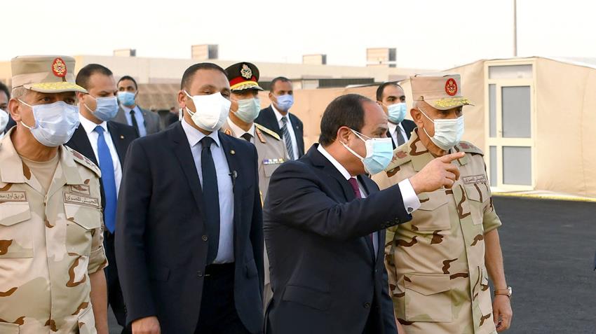 الرئيس عبد الفتاح السيسي يتفقد بأرض المعارض تجهيزات القوات المسلحة للعزل الصحي 27/6/2020