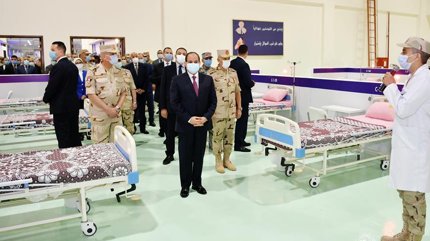 President El-Sisi Inspects Armed Forces Quarantine Measures at Egypt International Exhibition Center