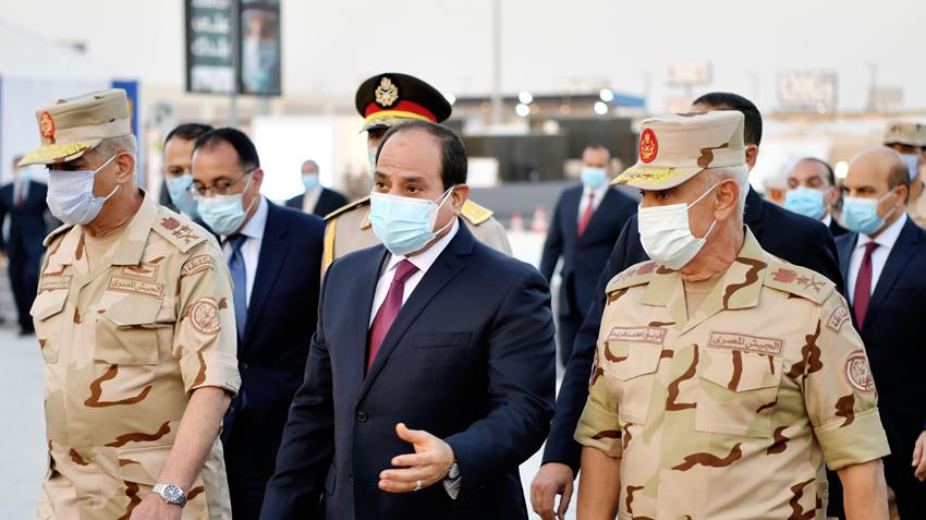 President El-Sisi Inspects Armed Forces Quarantine Measures at Egypt International Exhibition Center