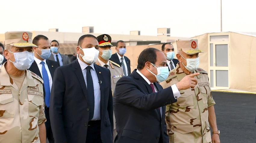 President El-Sisi Inspects Armed Forces Quarantine Measures at Egypt International Exhibition Center