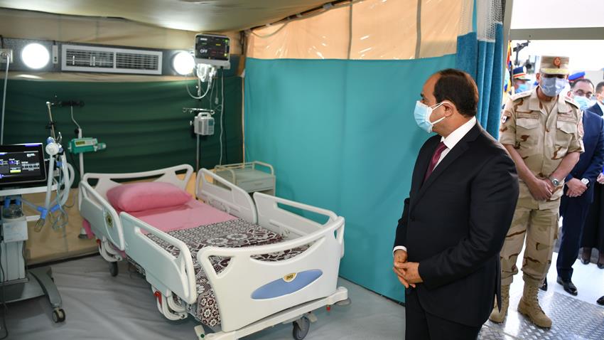 President El-Sisi Inspects Armed Forces Quarantine Measures at Egypt International Exhibition Center