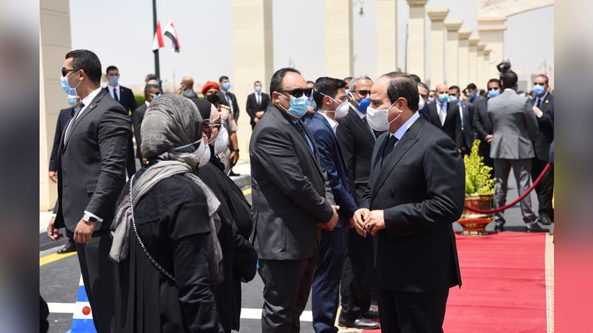الرئيس عبد الفتاح السيسي يتقدم الجنازة العسكرية لتشيع جثمان الفريق/ محمد العصار