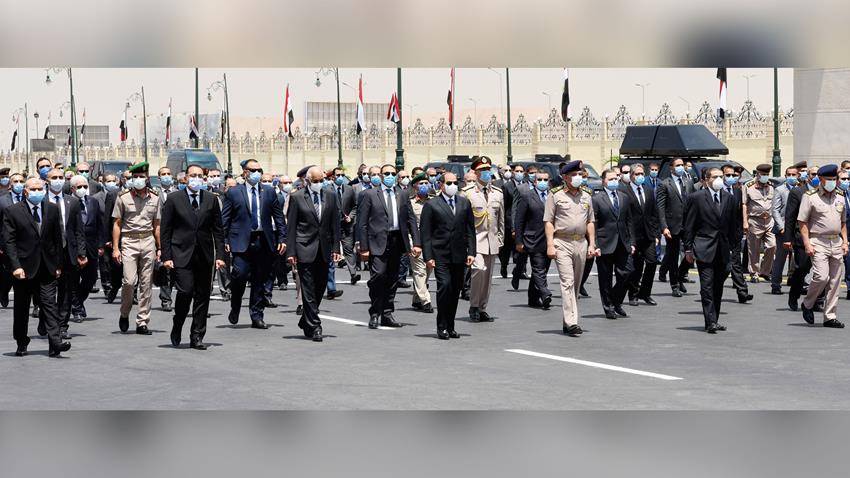 President El-Sisi Leads Lt. Gen. Mohamed El-Assar’s Military Funeral Procession