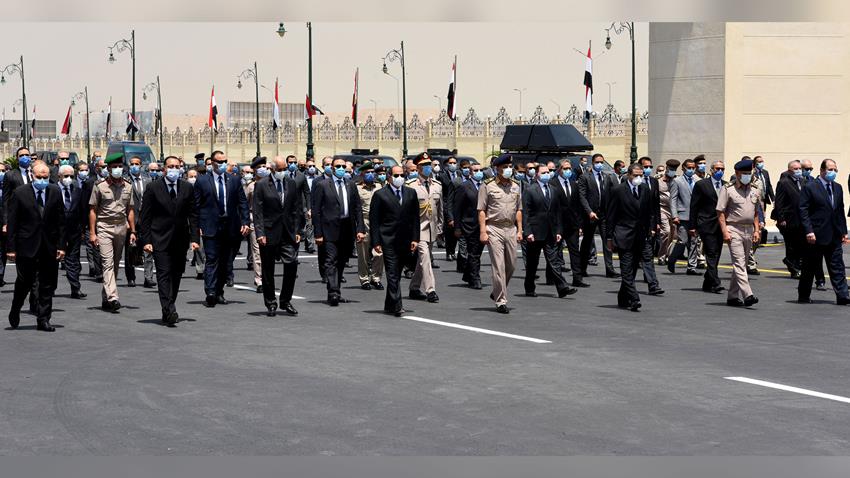 President El-Sisi Leads Lt. Gen. Mohamed El-Assar’s Military Funeral Procession