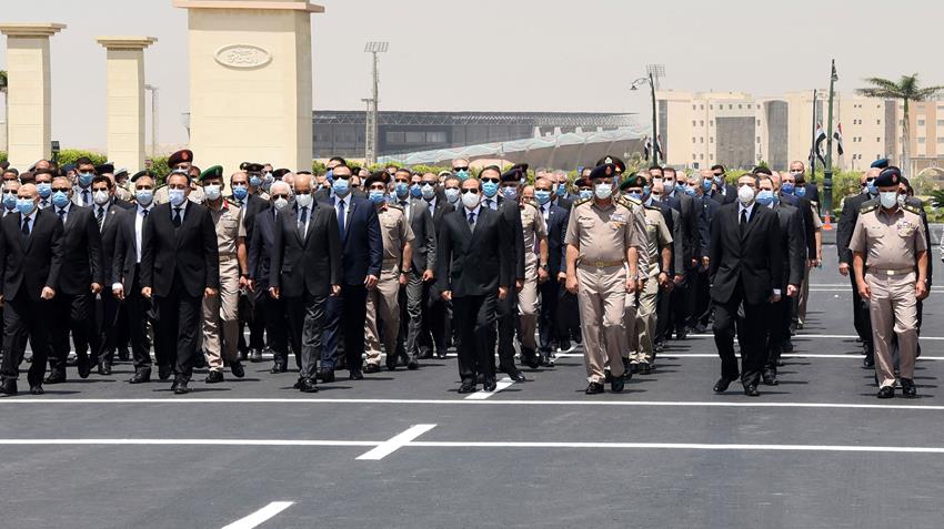 President El-Sisi Leads Lt. Gen. Mohamed El-Assar’s Military Funeral Procession