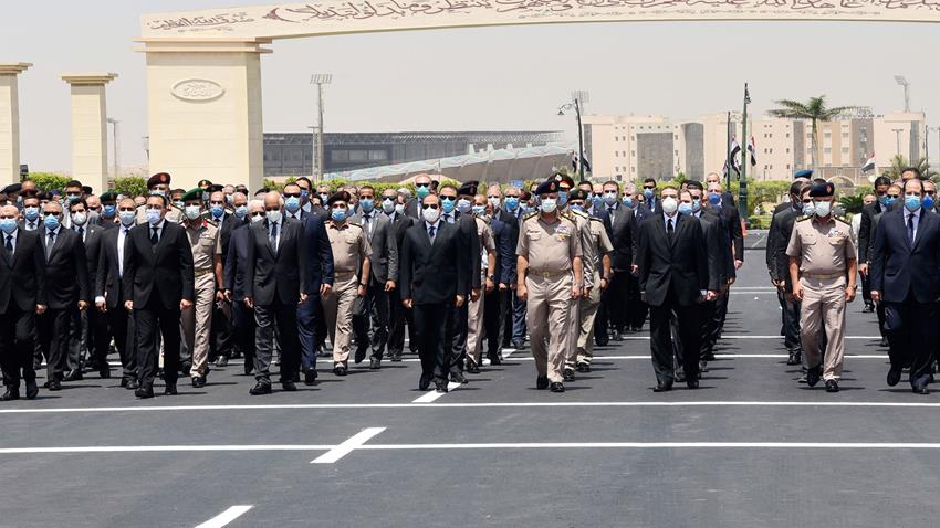 President El-Sisi Leads Lt. Gen. Mohamed El-Assar’s Military Funeral Procession
