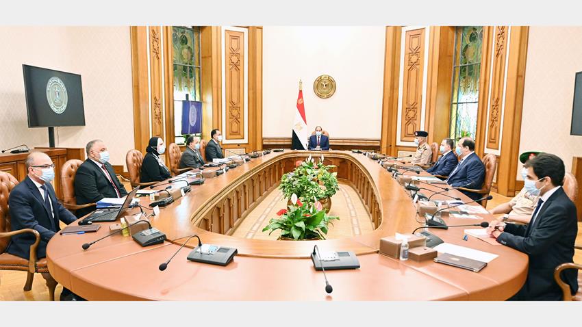 الرئيس عبد الفتاح السيسي يجتمع برئيس مجلس الوزراء وعدد من الوزراء والمسئولين 8-7-2020