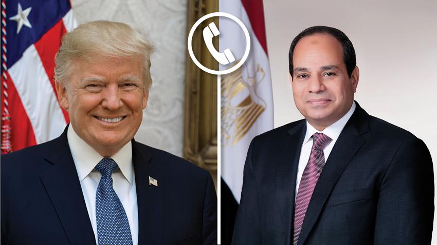 President El-Sisi Discusses Developments on Libya and GERD with US President Trump on Phone Call