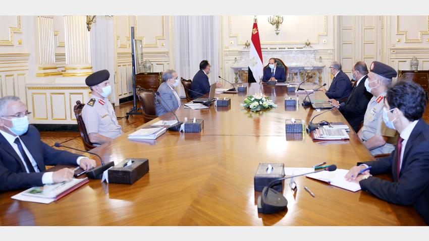 الرئيس عبد الفتاح السيسي يجتمع برئيس مجلس الوزراء وعدد من الوزراء والمسئولين 5-8-2020