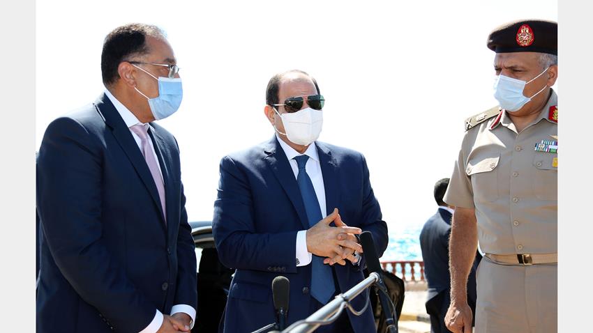الرئيس عبد الفتاح السيسي يقوم بجولة تفقدية لمنطقة المنتزه التاريخية بالإسكندرية 5-8-2020