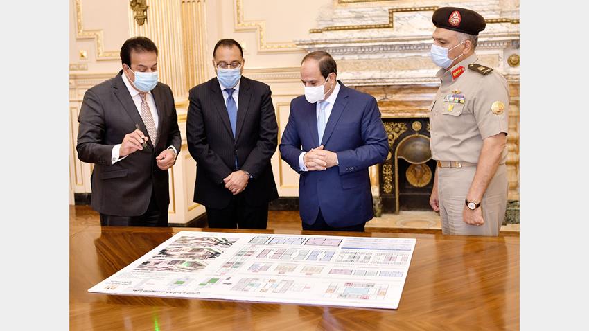 الرئيس عبد الفتاح السيسي يجتمع برئيس مجلس الوزراء ووزير التعليم العالي ورئيس الهيئة الهندسية ق.م