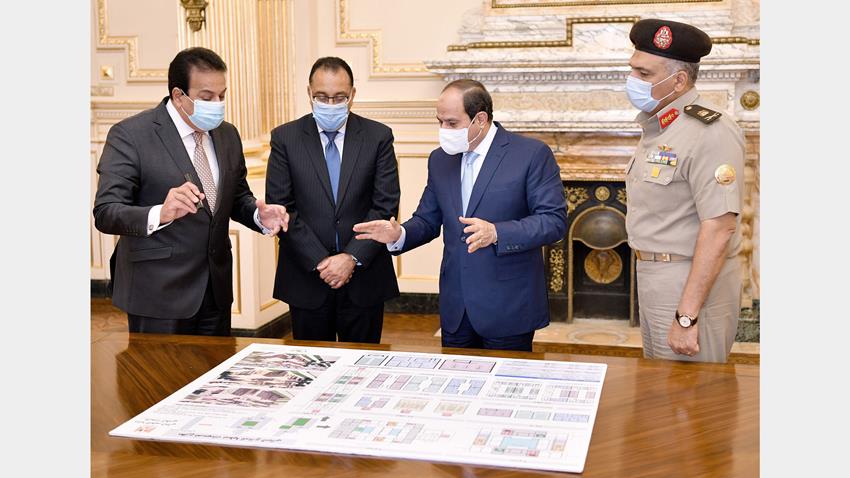 الرئيس عبد الفتاح السيسي يجتمع برئيس مجلس الوزراء ووزير التعليم العالي ورئيس الهيئة الهندسية ق.م