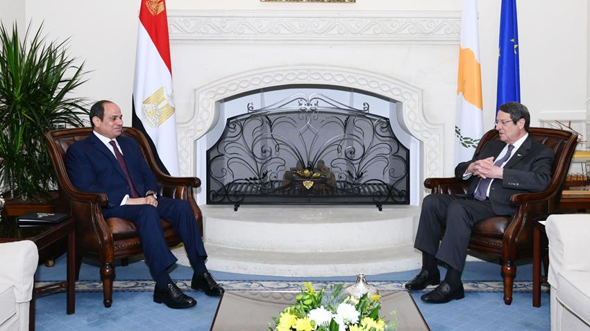 الرئيس عبد الفتاح السيسي يلتقي مع الرئيس القبرصي
