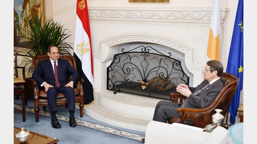 الرئيس عبد الفتاح السيسي يلتقي مع الرئيس القبرصي21-10-2020