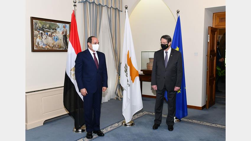 الرئيس عبد الفتاح السيسي يلتقي مع الرئيس القبرصي21-10-2020
