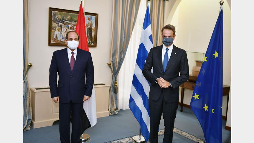 الرئيس عبد الفتاح السيسي يلتقي برئيس الوزراء اليوناني