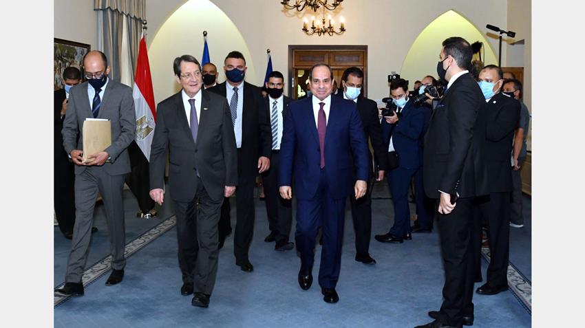 الرئيس عبد الفتاح السيسي يلتقي مع الرئيس القبرصي21-10-2020