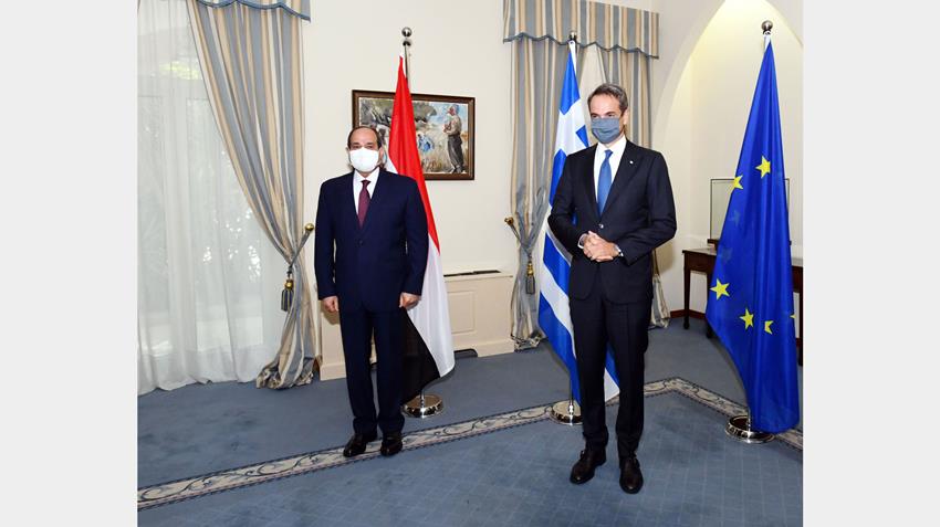 الرئيس عبد الفتاح السيسي يلتقي برئيس الوزراء اليوناني