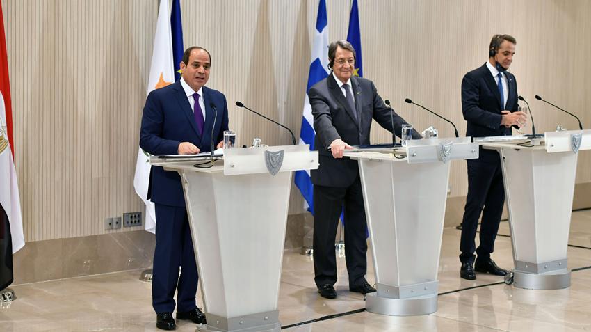 كلمة الرئيس عبد الفتاح السيسي خلال المؤتمر الصحفي المشترك عقب القمة الثلاثية بين مصر وقبرص واليونان