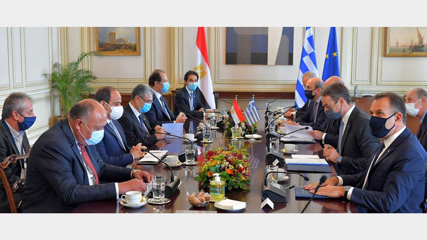 الرئيس عبد الفتاح السيسي يعقد مباحثات على مستوى القمة مع رئيس الوزراء اليوناني 11/11/2020