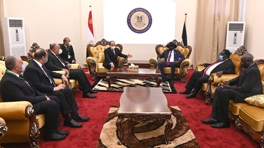 President El-Sisi Holds Bilateral Talks with South Sudanese President
