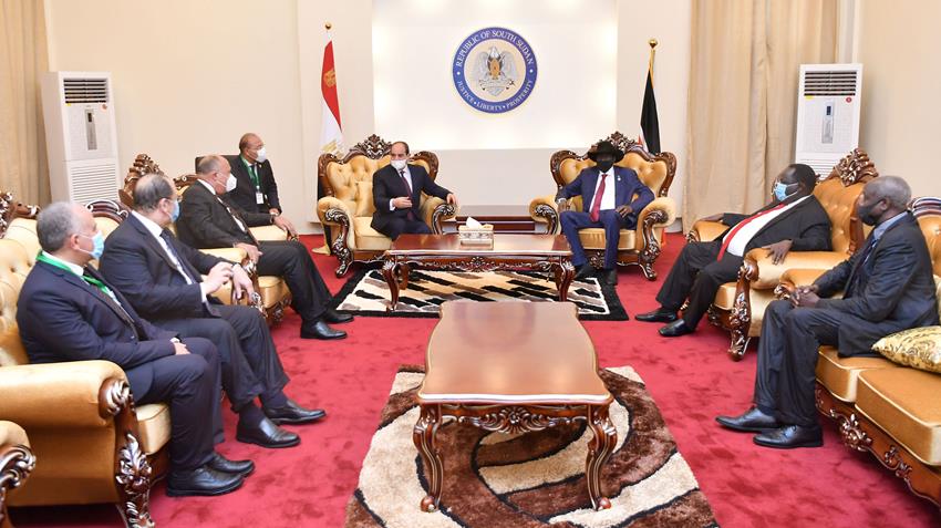 الرئيس عبد الفتاح السيسي يعقد جلسة مباحاثات مع رئيس جنوب السودان