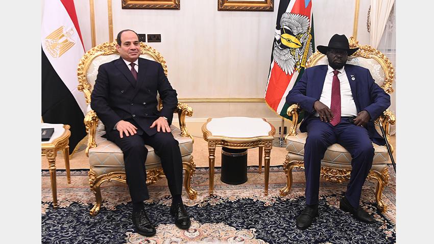 الرئيس عبد الفتاح السيسي يعقد جلسة مباحاثات مع رئيس جنوب السودان