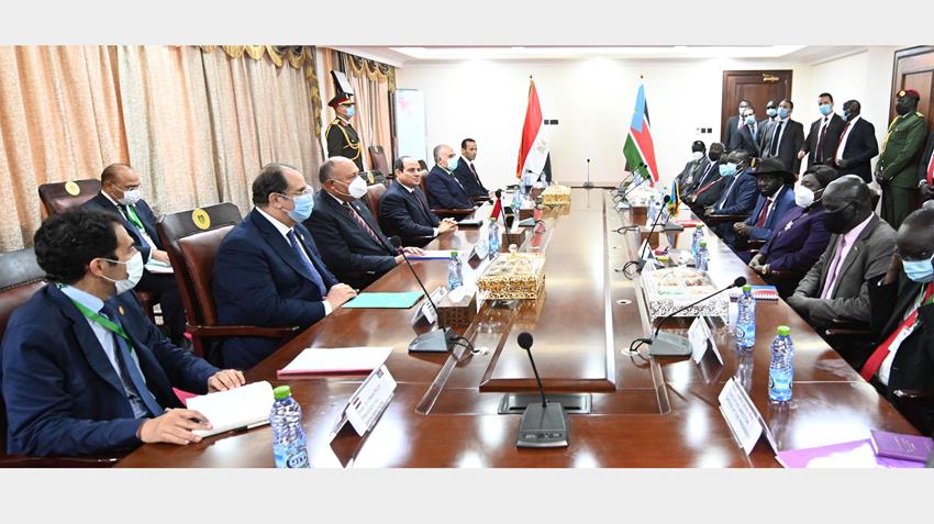 الرئيس عبد الفتاح السيسي يعقد جلسة مباحاثات مع رئيس جنوب السودان 28-11-2020