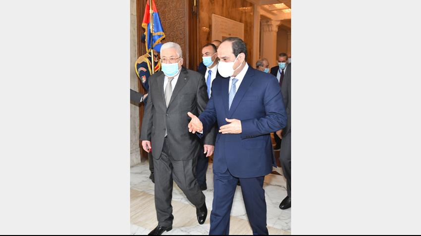 Le Président Al-Sissi accueille son homologue palestinien