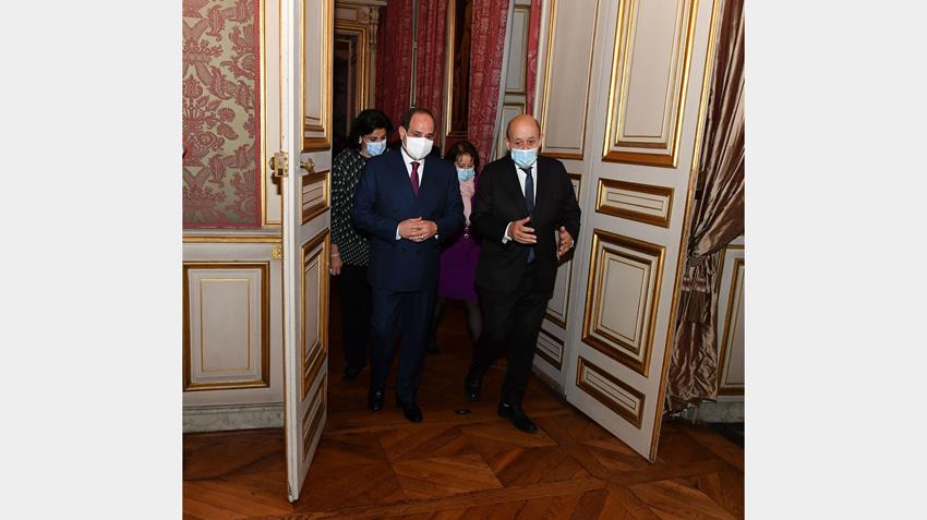 الرئيس عبد الفتاح السيسي يلتقي وزير خارجية فرنسا 7-12-2020