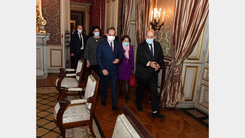 الرئيس عبد الفتاح السيسي يلتقي وزير خارجية فرنسا 7-12-2020