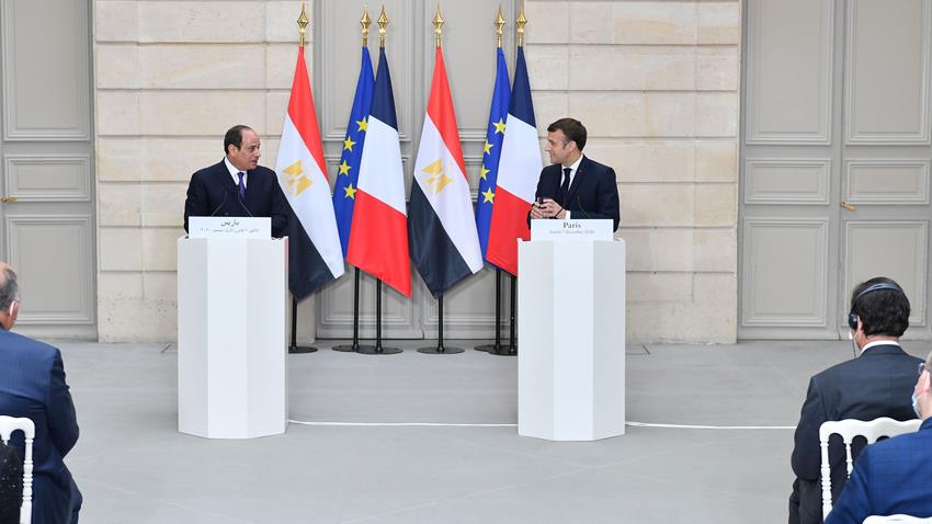 Allocution du Président Al-Sissi lors de la conférence de presse conjointe avec le Président Macron