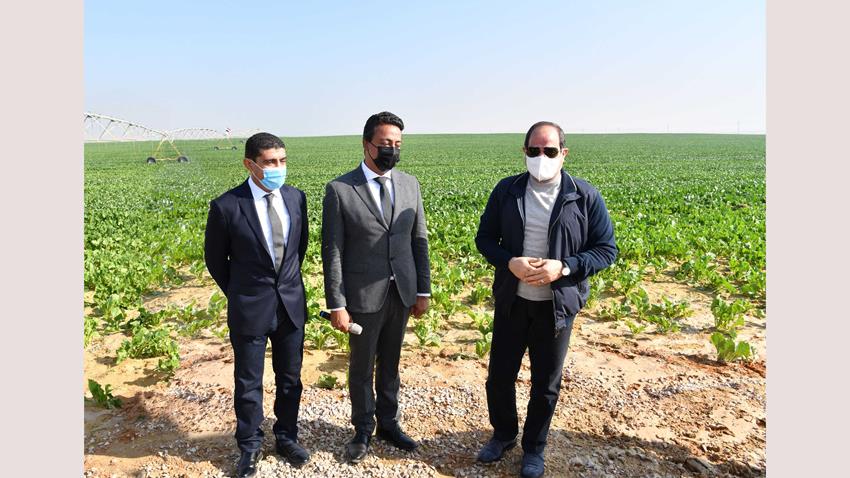 الرئيس عبد الفتاح السيسي يتفقد مشروع مستقبل مصر للإنتاج الزراعي 08/01/2021