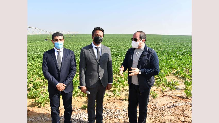 الرئيس عبد الفتاح السيسي يتفقد مشروع مستقبل مصر للإنتاج الزراعي 08/01/2021