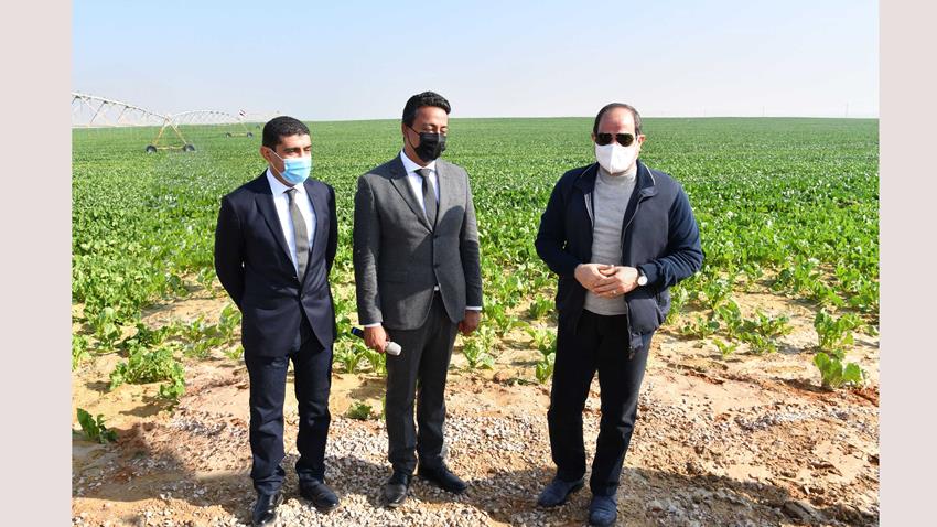 الرئيس عبد الفتاح السيسي يتفقد مشروع مستقبل مصر للإنتاج الزراعي 08/01/2021