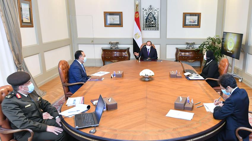 الرئيس عبد الفتاح السيسي يتابع الموقف التنفيذي لمدينة الجلود بالروبيكي 11-1-2021