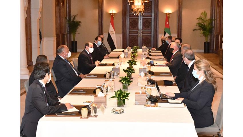 Le Président Al-Sissi rencontre le Roi du Royaume hachémite de Jordanie.