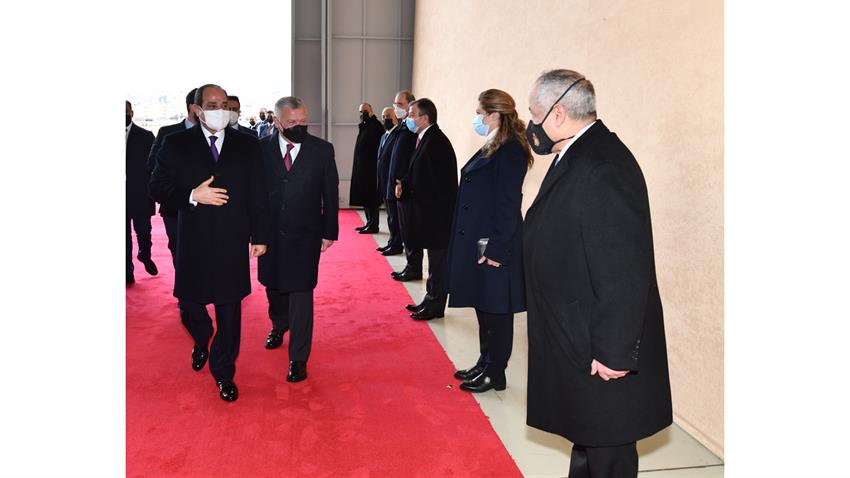 الرئيس عبد الفتاح السيسي يصل إلى المملكة الأردنية الهاشمية 18-1-2021