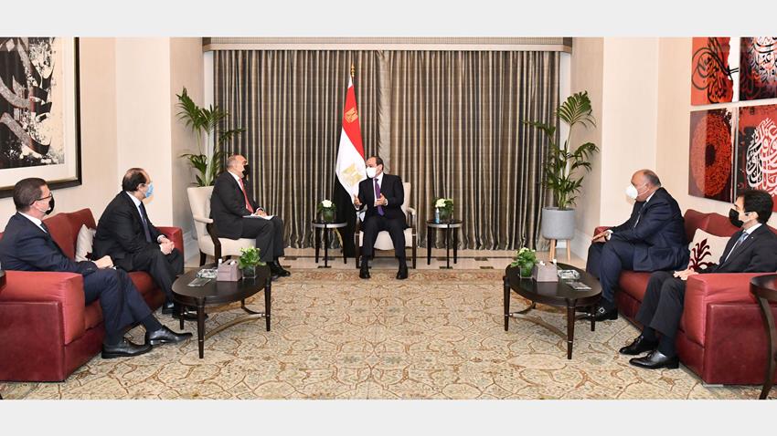 الرئيس عبد الفتاح السيسي يستقبل رئيس الوزراء الأردني