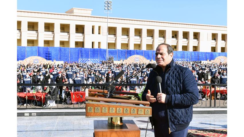 الرئيس عبد الفتاح السيسي يقوم بزيارة تفقدية لأكاديمية الشرطة 22/1/2021