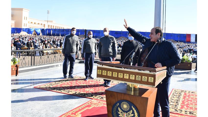 الرئيس عبد الفتاح السيسي يقوم بزيارة تفقدية لأكاديمية الشرطة 22/1/2021