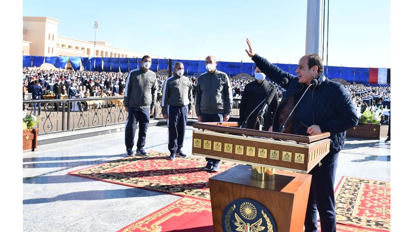 الرئيس عبد الفتاح السيسي يقوم بزيارة تفقدية لأكاديمية الشرطة 22/1/2021