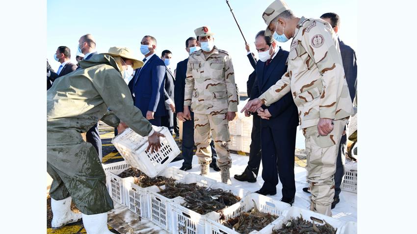 الرئيس عبد الفتاح السيسي يفتتح مشروع الفيروز للاستزراع السمكي بشرق التفريعة بمحافظة بورسعيد