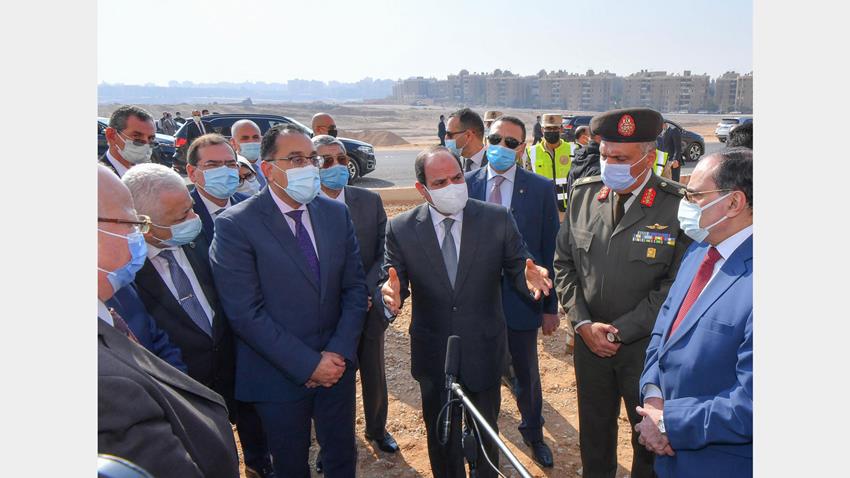 President El-Sisi Makes an Inspection Tour of Ezbet El-Haggana, East Cairo