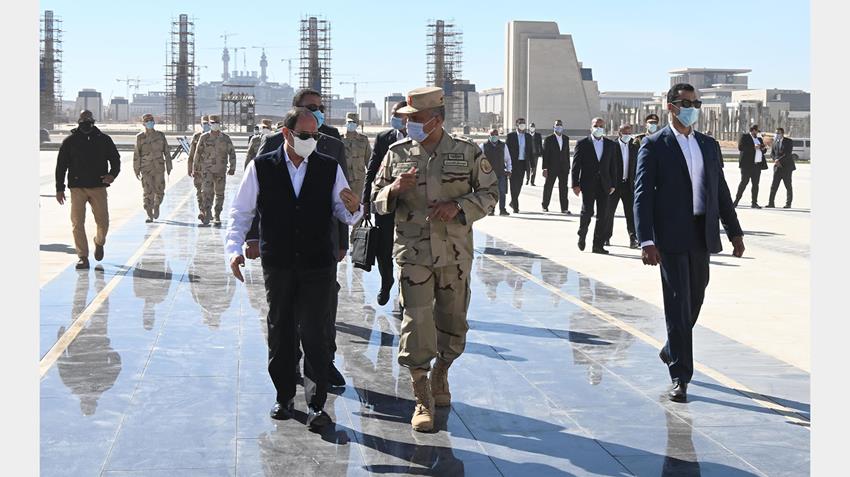 الرئيس عبد الفتاح السيسي يقوم بجولة تفقدية للعاصمة الإدارية الجديدة 8-2-2021